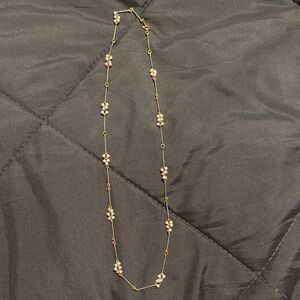 Vintage Avon Faux Pearl Gold-Tone Station Necklace - Long Layering Chain